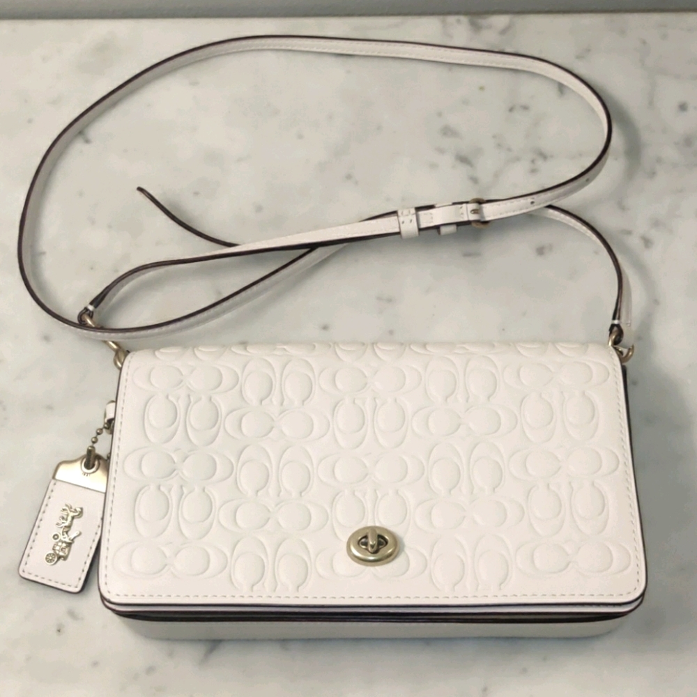 Signature Leather Coach Dinky Crossbody